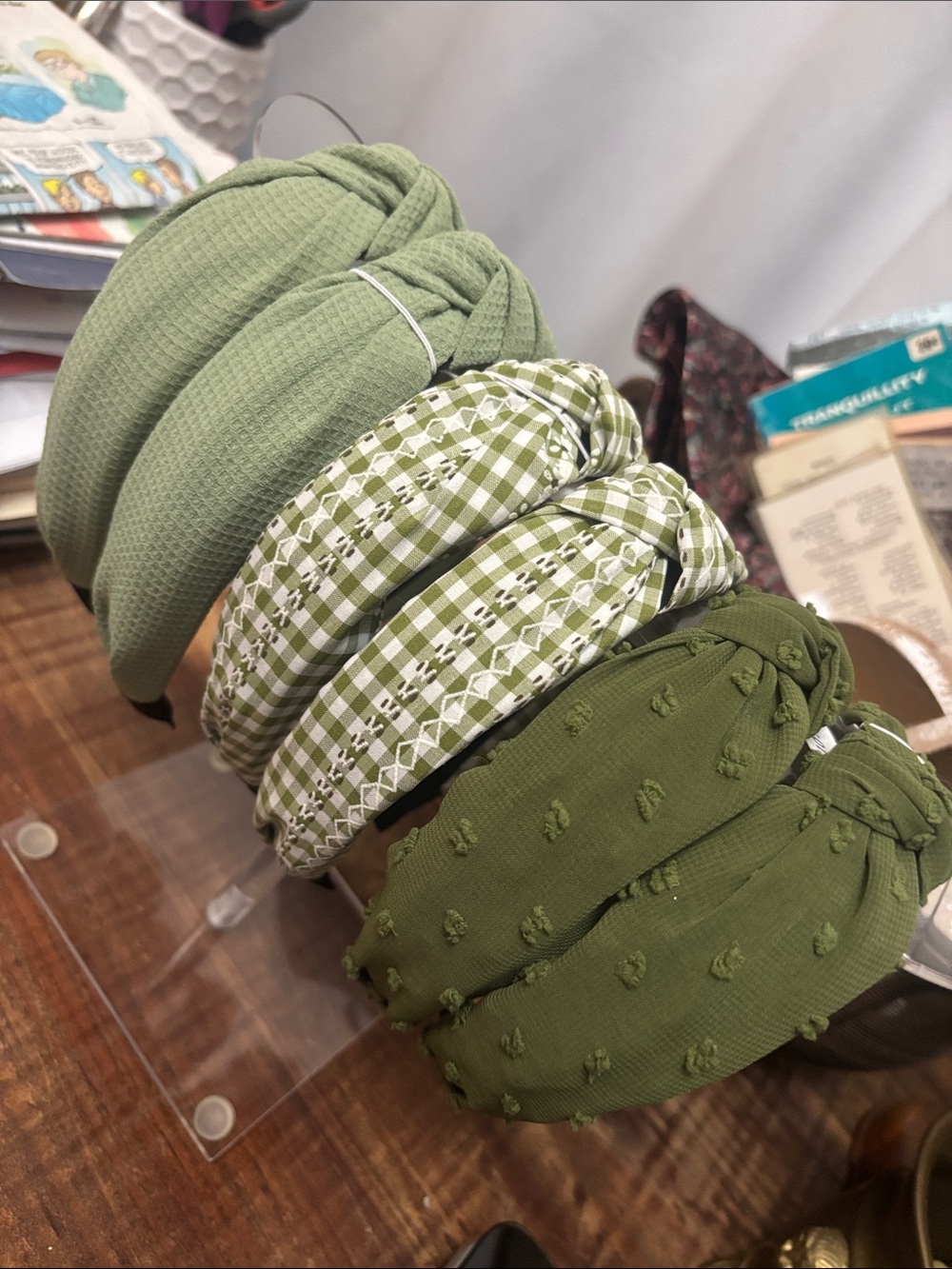 Green Fabric Headband Set - 6 Pack